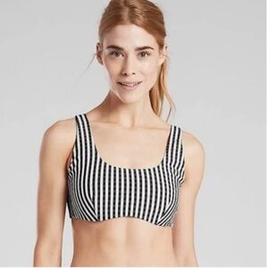 Athleta Stripe Seersucker Scoop Bikini Top